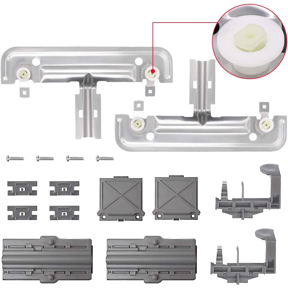 Prime&Swift W10712395 Dishwasher Dishrack Adjuster Kit Metal Big Wheel Replacement for Kenmore,Replace W10350375 AP5957560 W10250159 W10712