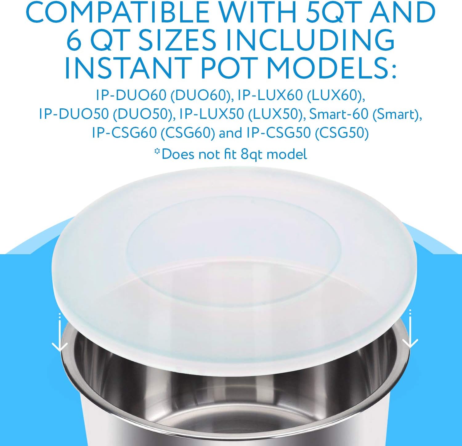 Impresa Products BHBUSAZIN025192 IMPRESA Compatible 6 Qt Silicone Lid for Instant  Pot - 5 and 6 Quart Inner Pot Cover for Instapot - Insta Pot Cooker  Accessorie
