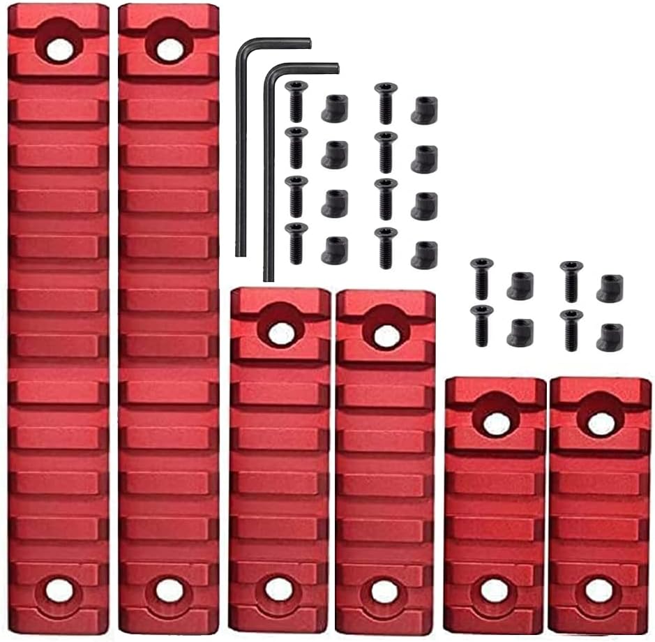gotical Combo of 2 Items which Includes 5 Slots 2 Pieces and 7 Slot 2 Pieces Key mod Lightweight Aluminum Red Color Pack of 1 13 Slots