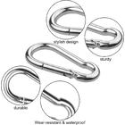 Acrux7 20 Pcs Small Carabiner Clip 1.57 Inch Stainless Steel Spring Snaps  Hook M4 for Keys