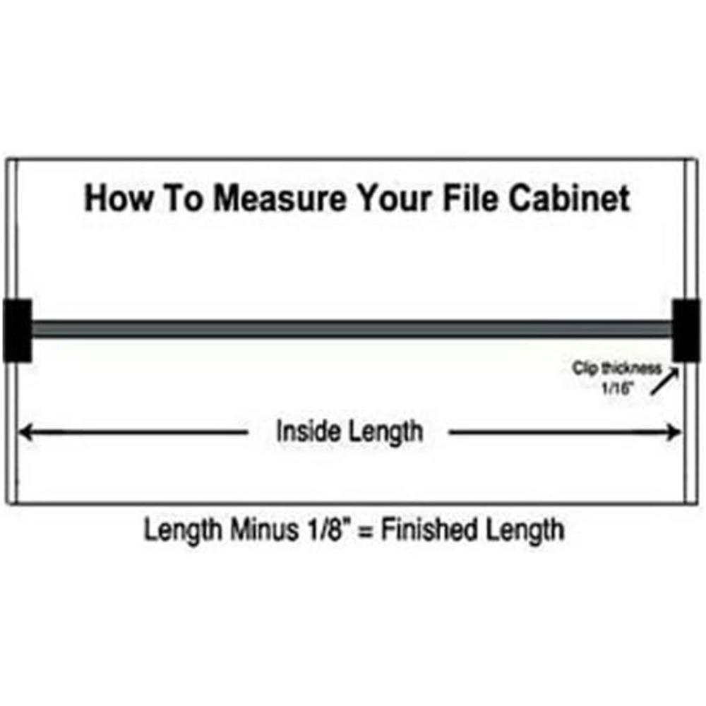File Bar Factory Cut to Length Metal File Rail 3/4" High (Metal Clips to fit Over 1/2" Wood Drawer Side, 1" - 15" Long)