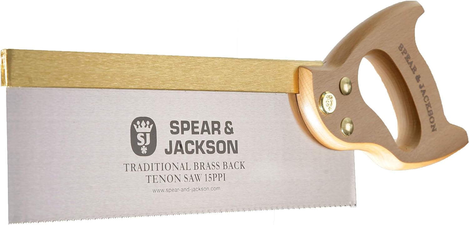 Spear & Jackson 9550B Traditional Brass Back Tenon Saw, 12" x 15", Brown/Silver