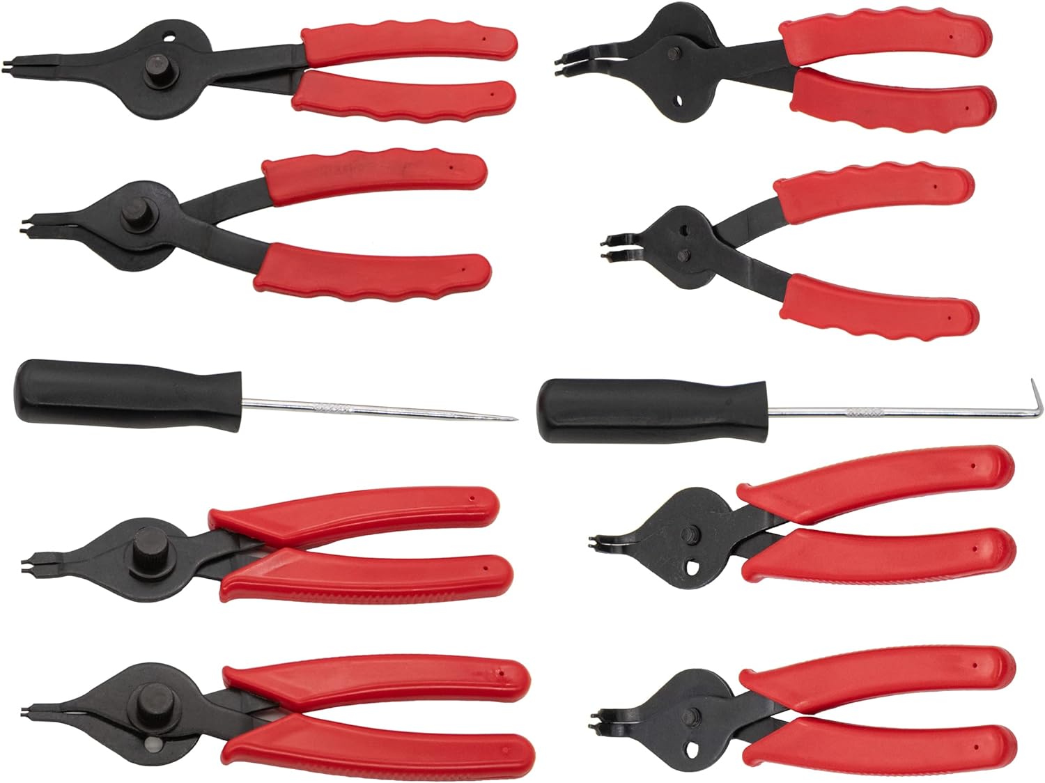 OEN Snap Ring Pliers Set Tools,(11 Piece) .038in - .09in for Automobiles Lawnmowers and Farm Equipment Retaining Snap Ring and Circ