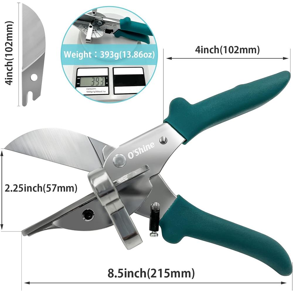 O'Shine Miter Shears for Angular Cutting Molding Crafting,Shoe Molding Cutter Tool,45-135 Degree Multi Angle Trim Cutter Hand Tool for