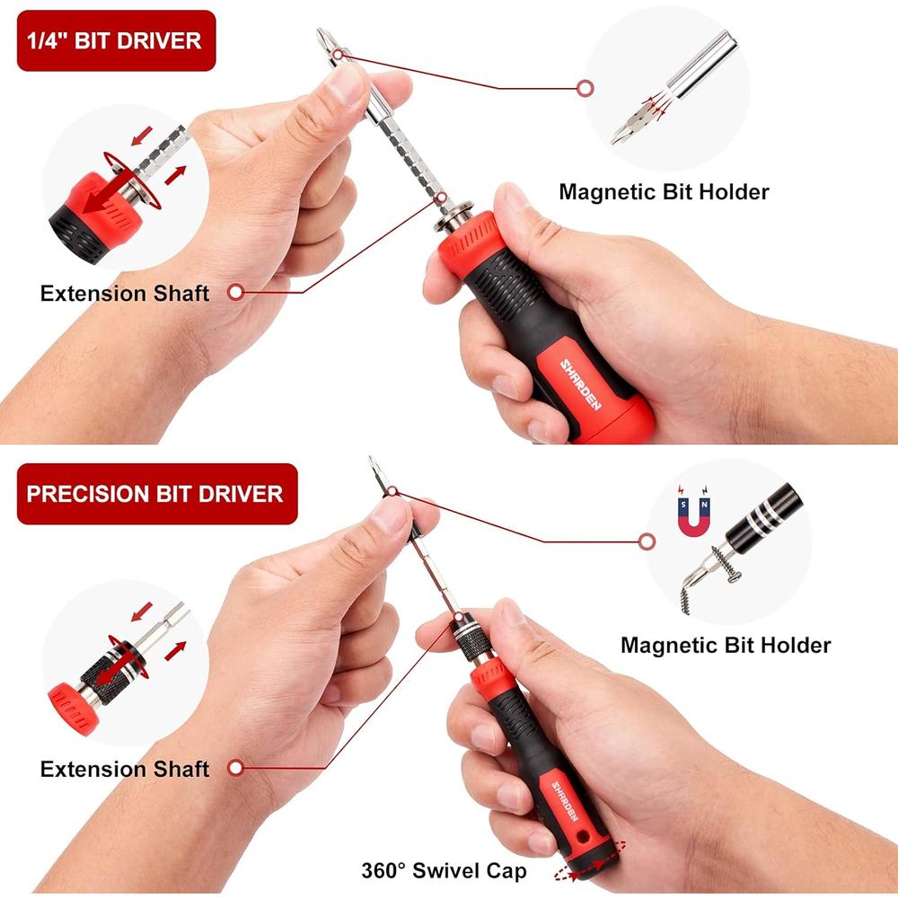 SHARDEN Precision Screwdriver Sets Magnetic 1/4 Inch Nut Driver Set Multi Screwdriver 191-in-1 Repair Tool Kit for Computer, iP