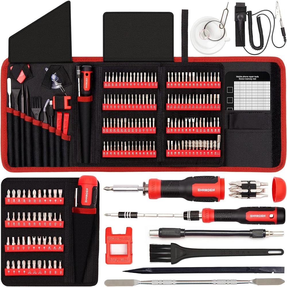 SHARDEN Precision Screwdriver Sets Magnetic 1/4 Inch Nut Driver Set Multi Screwdriver 191-in-1 Repair Tool Kit for Computer, iP