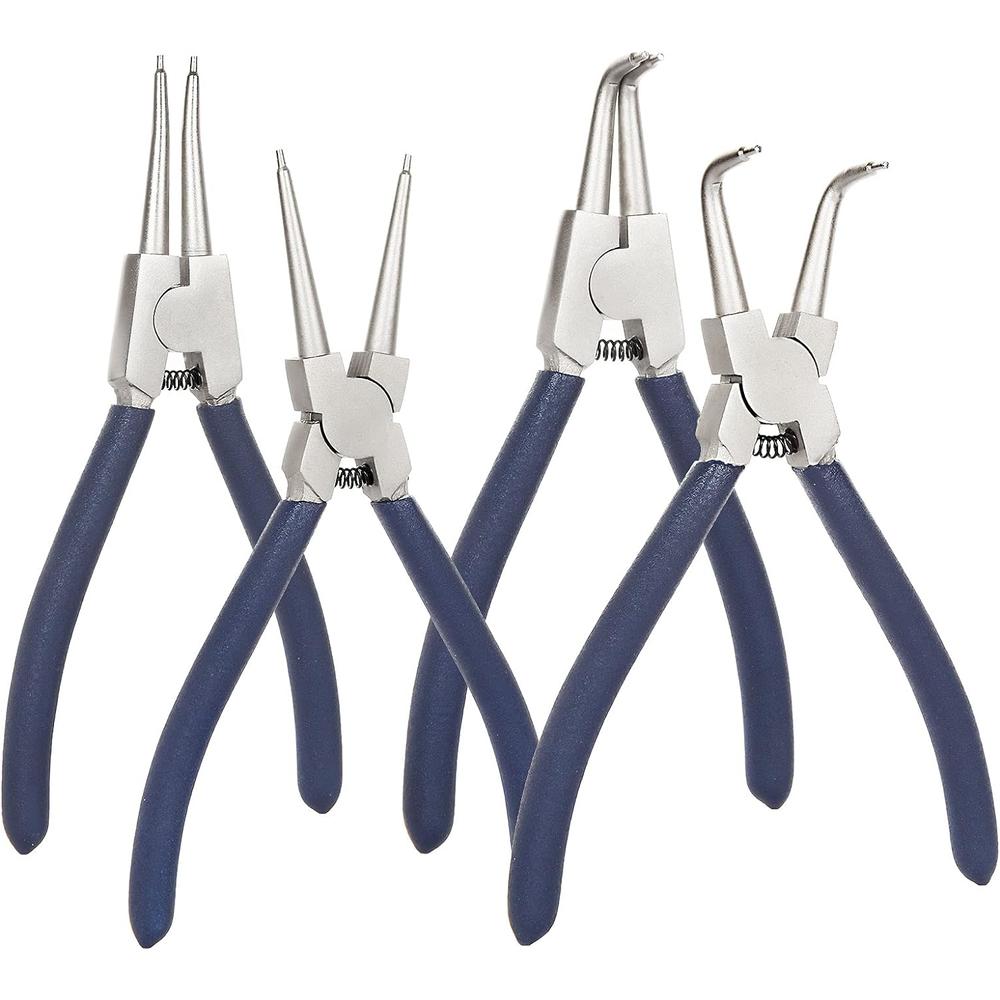 Holdware APACALI 4 Pack 7 inch Snap Ring Pliers Set Heavy Duty Internal / External Circlip Pliers Kit with Straight Bent Jaw Precision Spring Lo