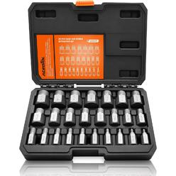 ACROTOL 25Pcs Screw Extractor Set, Easy Out Bolt Extractor Set, Hex Head Multi-Spline Extractor Kit for Stripped Broken Rounded Bolts,