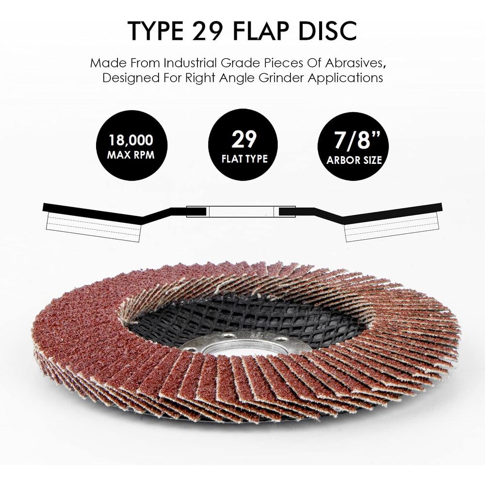 Amoolo 4.5 Inch Flap Discs, 10PCS-80 Grit Angle Grinder Sanding Discs, High Density Abrasive Grinding Wheels Type 29 for Metal/Wood Gr