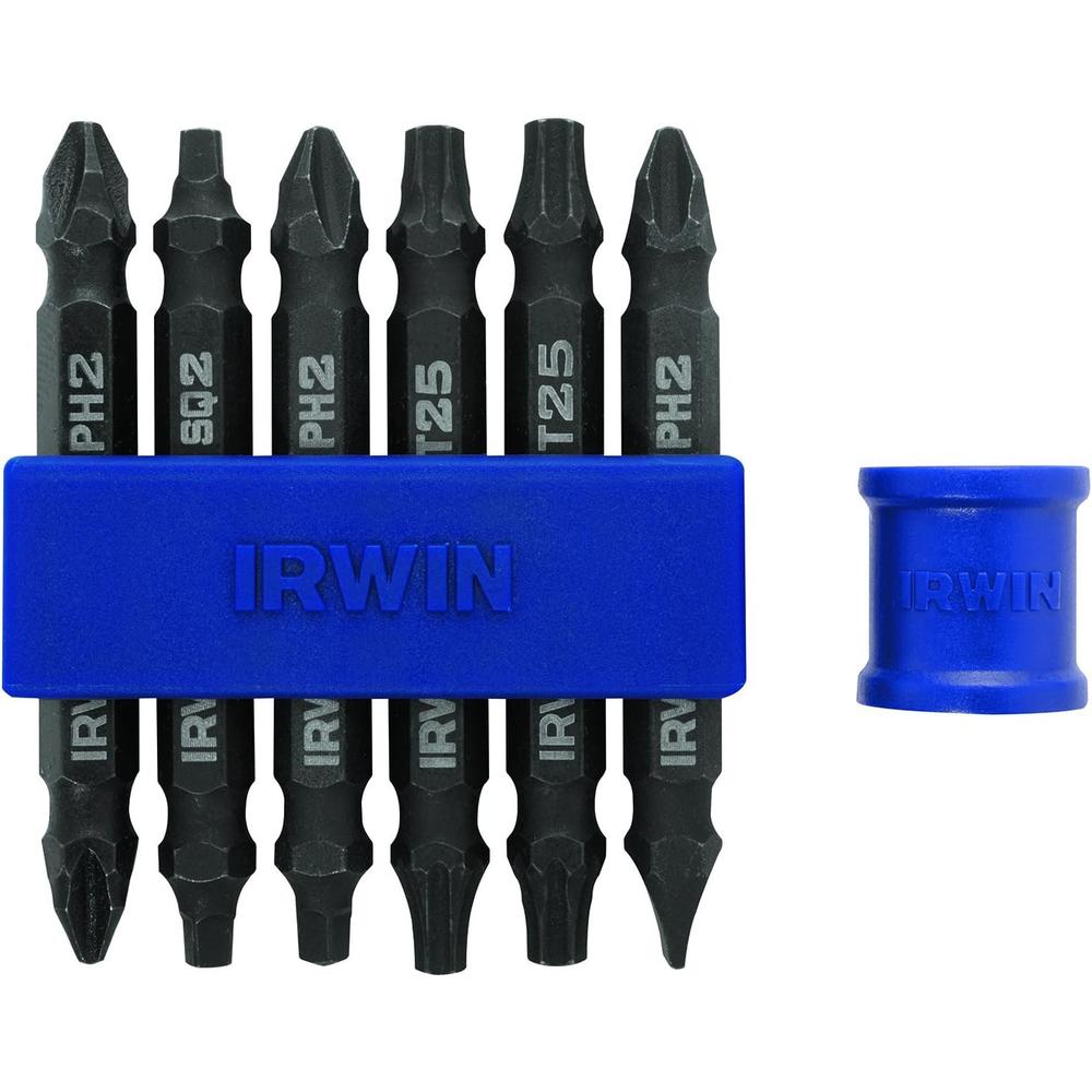 Irwin Tools IMPACT Performance Series Double-Ended Screwdriver Power Bit, Assorted, 2 3/8-inch length, 7-Piece Set with Magnetic Scre