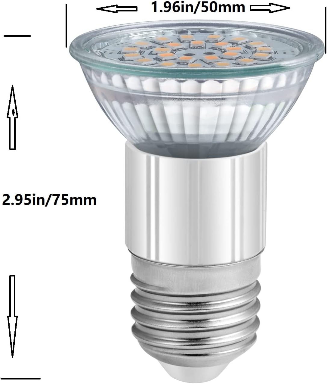 Generic JDR-E27-5W Range Hood Light JDR E27 5W Dimmable LED Appliance Bulbs,  50W Halogen Equivalent, Height 75mm 120V Bottom Top Range Hoods, Warm