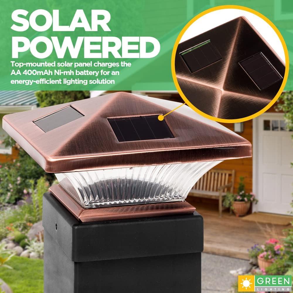 GreenLighting (4 Pack)  Siena Solar Post Cap Deck Light for 4x4 Nominal Wood or 4X4
