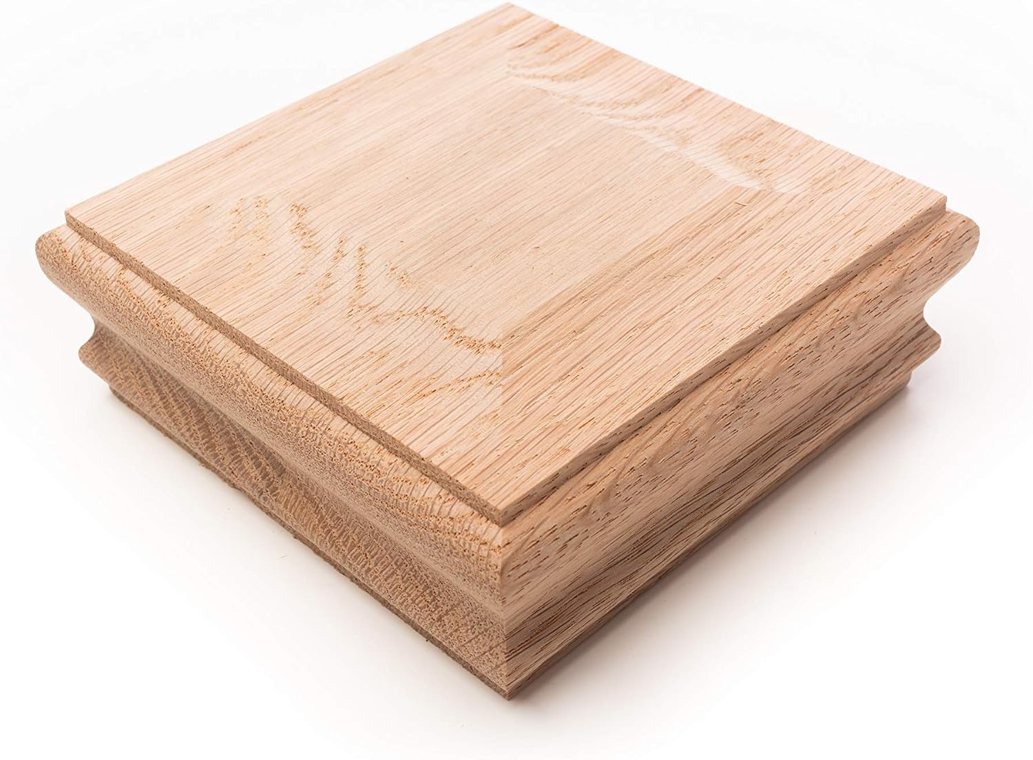 Woodmac Generic Classic Red Oak Newel Post Cap Will fit Over 3 12 x 3 12 Post (Interior)