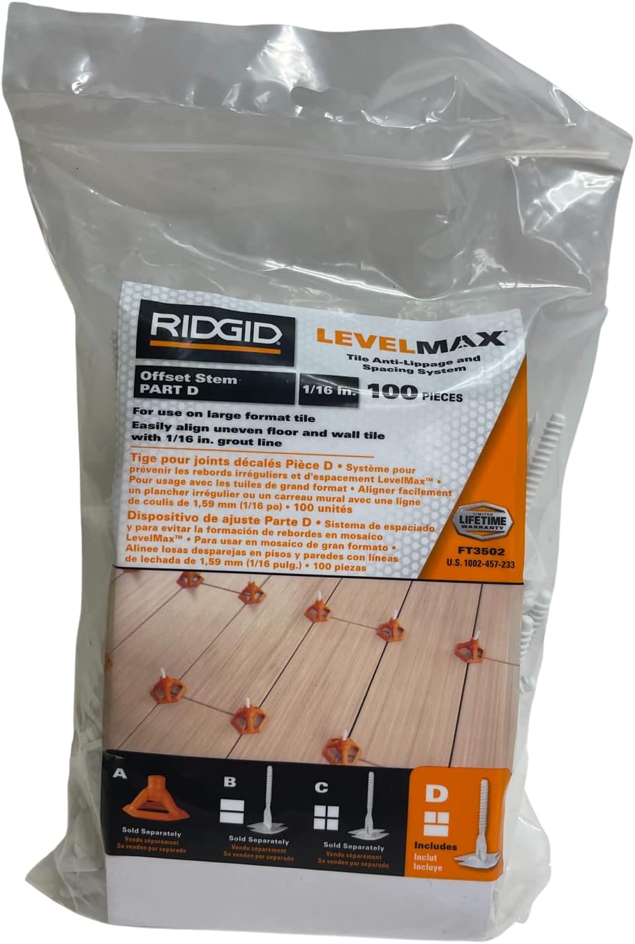 Ridgid LevelMax Lippage Reduction System Brick Stem (200-Pack)