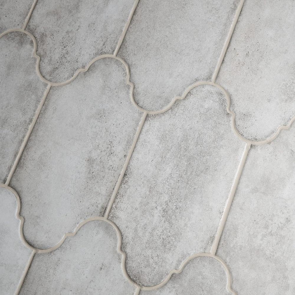 SOMERTILE Alhama Provenzal Grey 6.25" x 12.75" Porcelain Floor and Wall Tile