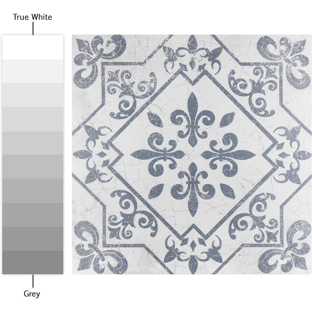 SOMERTILE Atlantic Azul Encaustic 17.63" x 17.63" Ceramic Floor and Wall Tile