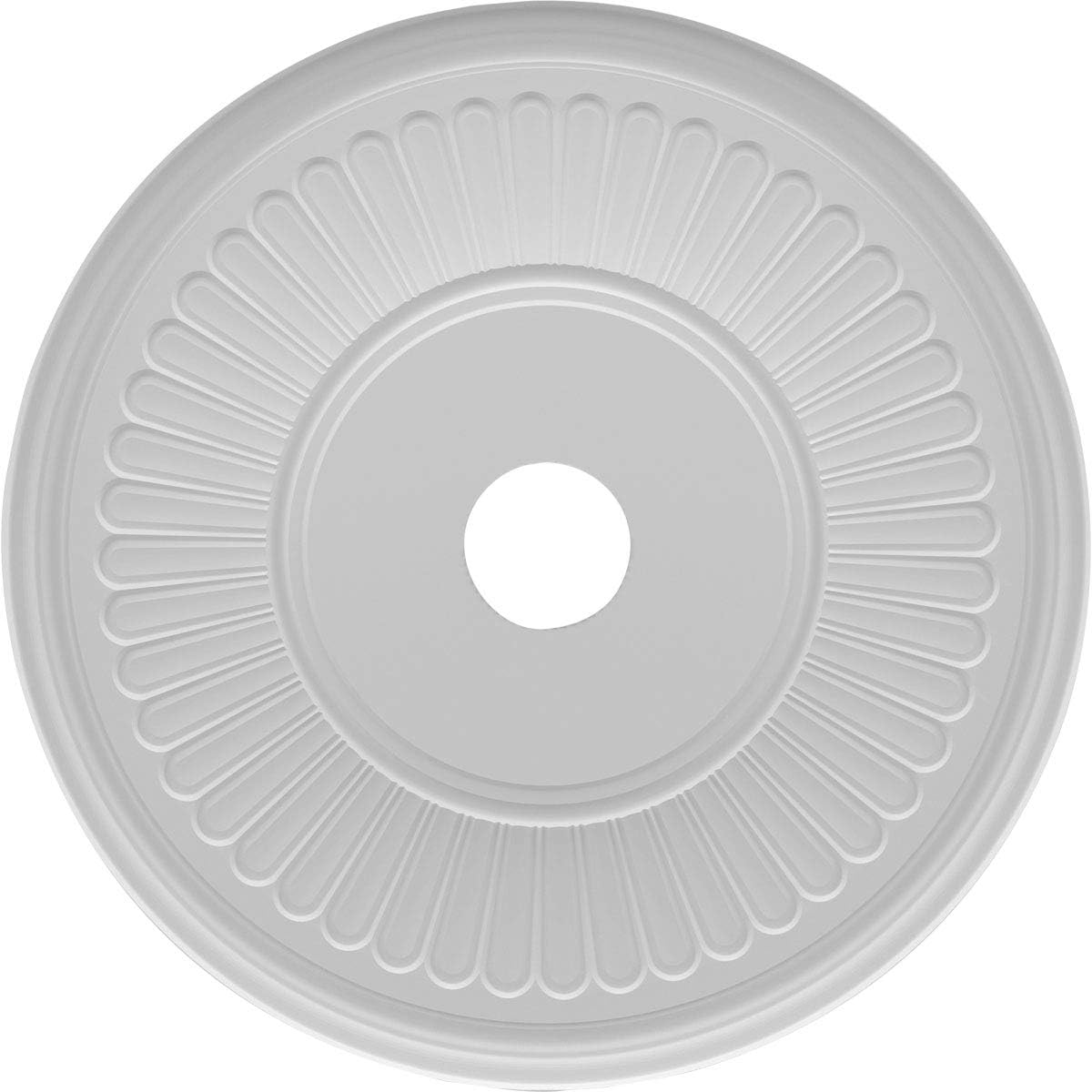 Ekena Millwork CMP22BE Berkshire Thermoformed PVC Ceiling Medallion (Fits Canopies up to 10 1/8"), 22"OD x 3 1/2"ID x 1"P