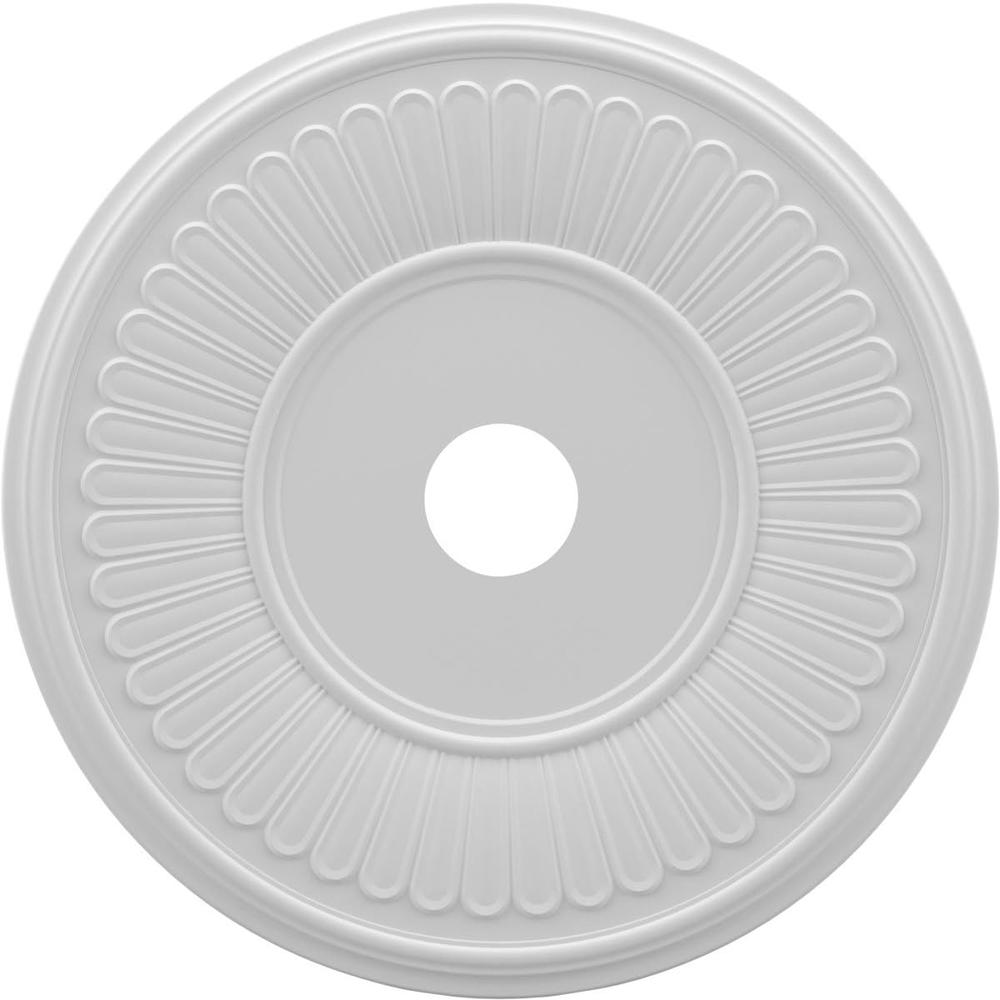 Ekena Millwork CMP22BE Berkshire Thermoformed PVC Ceiling Medallion (Fits Canopies up to 10 1/8"), 22"OD x 3 1/2"ID x 1"P