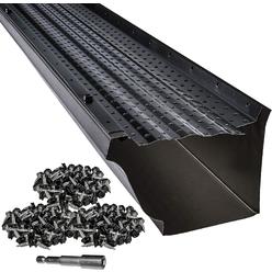ProTekUSA LeafTek DIY Gutter Guards | 5" x 32' of Leaf Protection in Black | Premium Contractor Grade 35 Year Aluminum Covers | Avai