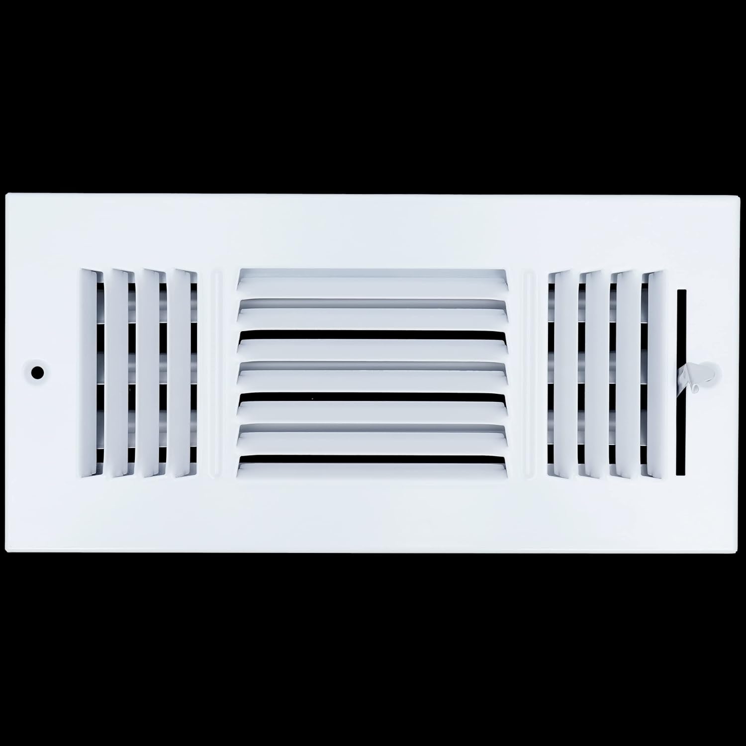 Handua 10"W x 4"H [Duct Opening Measurements] 3 Way Steel Air Supply Diffuser | Register Vent Cover Grill for Sidewall and C
