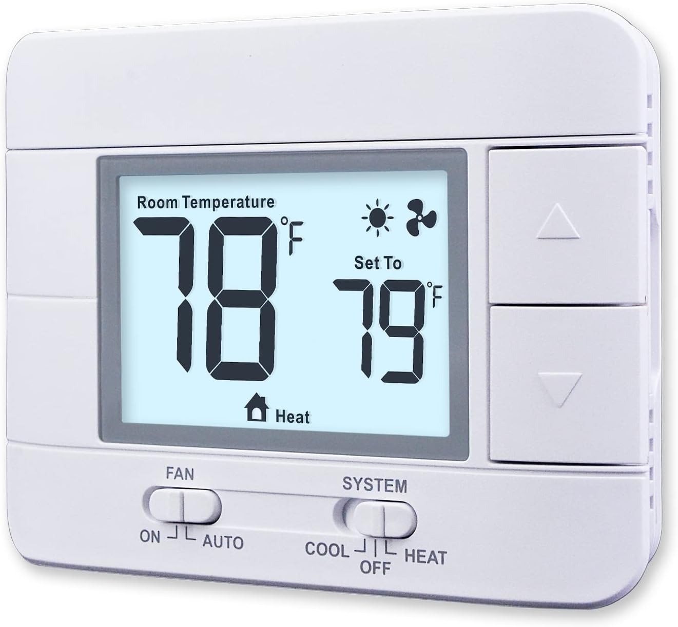 Aowel Non-Programmable Thermostats for Home 1 Heat/ 1 Cool, with Room Temperature