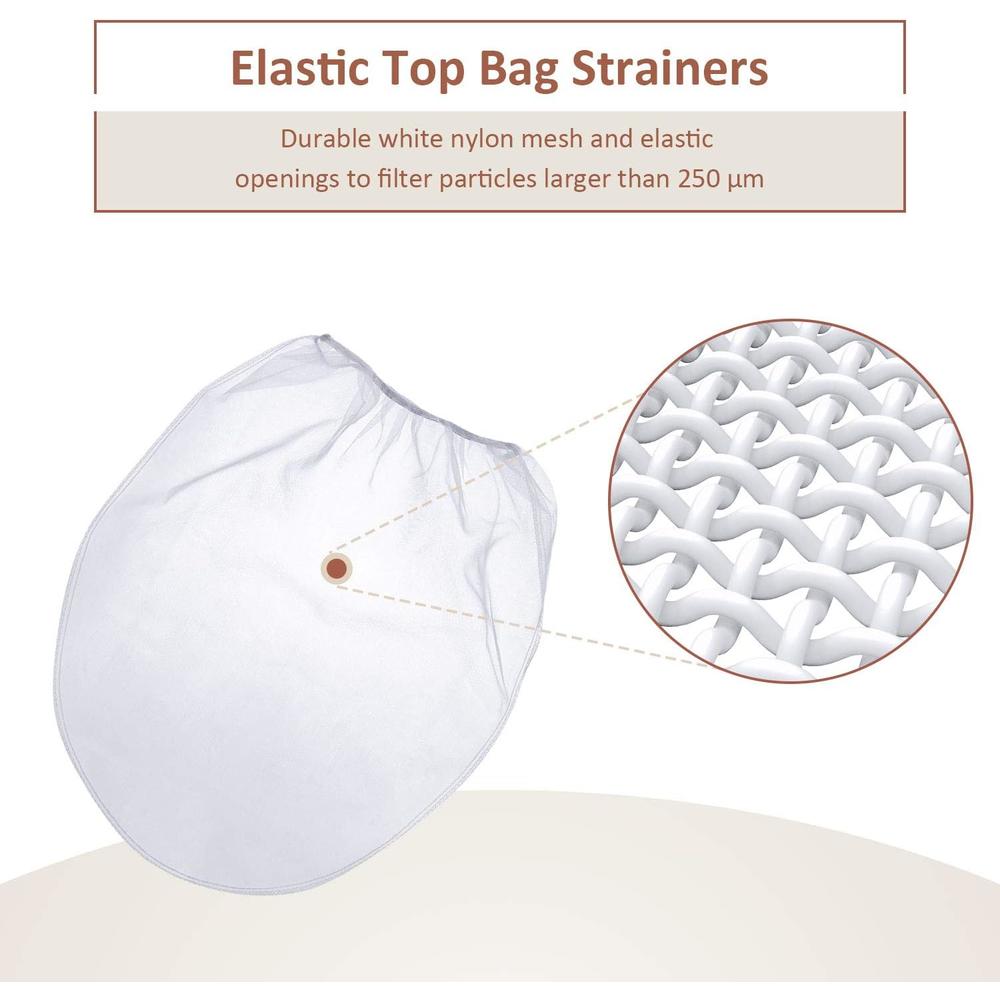 Patelai 5 Gallon Paint Strainer Bags White Regular Fine Mesh/Elastic Top Bag Strainers for Use with Paint Sprayers (30)