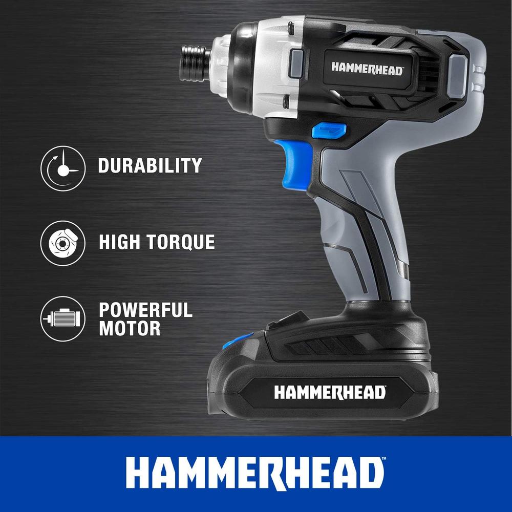 Hammerhead 20V Cordless 2-Tool Combo Kit: Drill and Impact Driver with 1.5Ah Battery and Charger - HCC2020