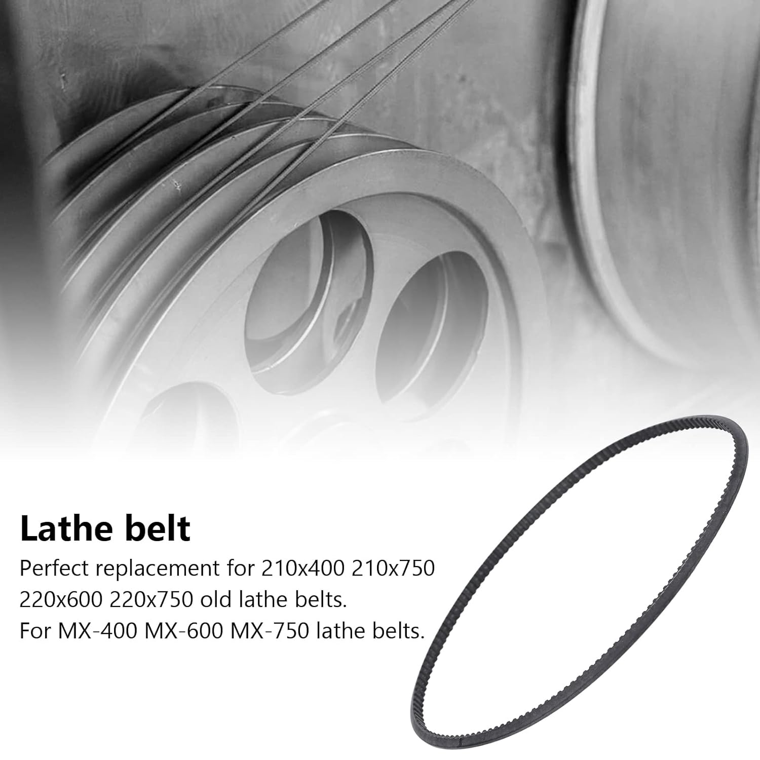 Generic 5M375 Drive Belt Replacement, Rubber Lathe Belt for 210x400 210x750 220x600 220x750 MX400 MX600 MX750 Mini Lathes