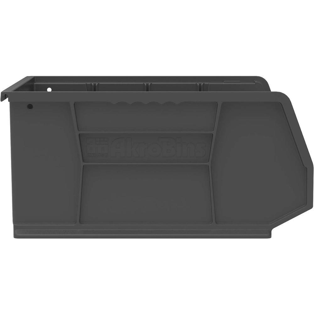 Akro-Mils 30250 AkroBins Plastic Storage Bin Hanging Stacking Containers, (15-Inch x 16-Inch x 7-Inch), Black, (6-Pack)