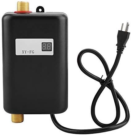 hurrise Hot Water Heater,110V 3000W Mini Electric Tankless Instant Hot Water Heater Bathroom Kitchen Washing US Plug Black