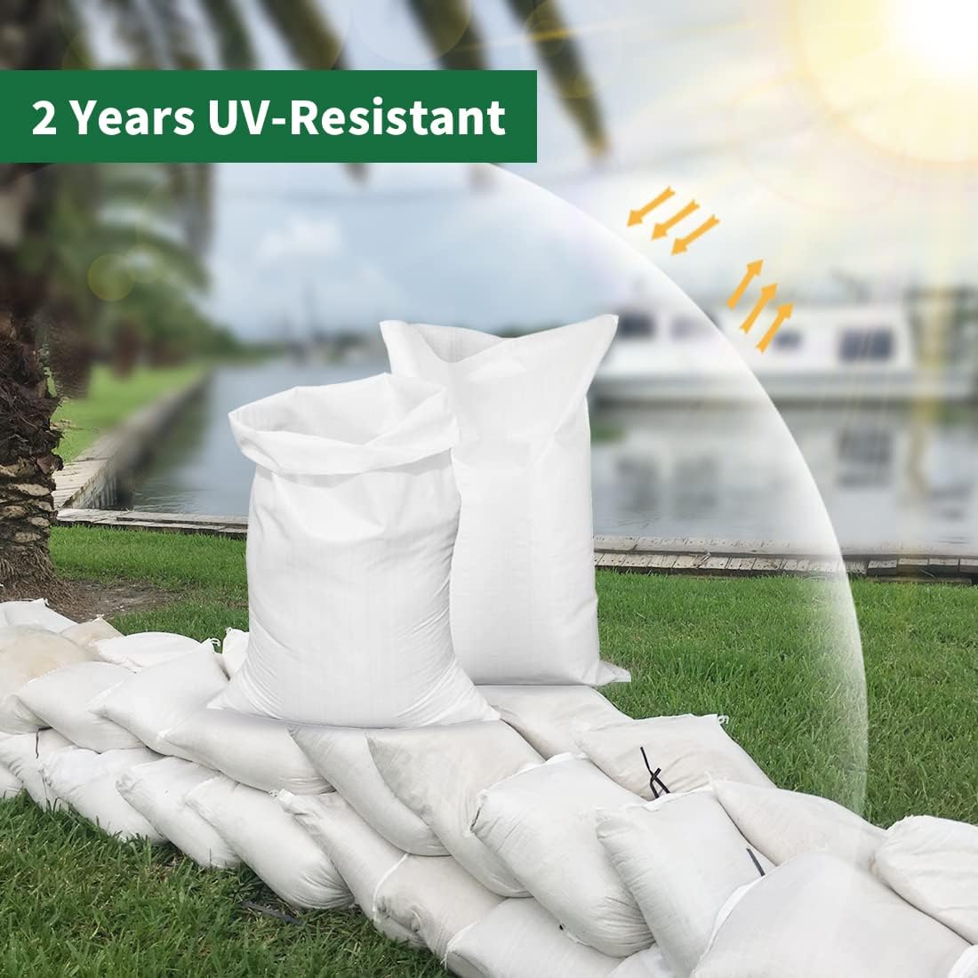 Dokdin Sandbags Polypropylene Sand Bags Empty Woven UV Sandbag Sand Bag for Flooding, Sand Bags Flood Protection Store Bags for Grain