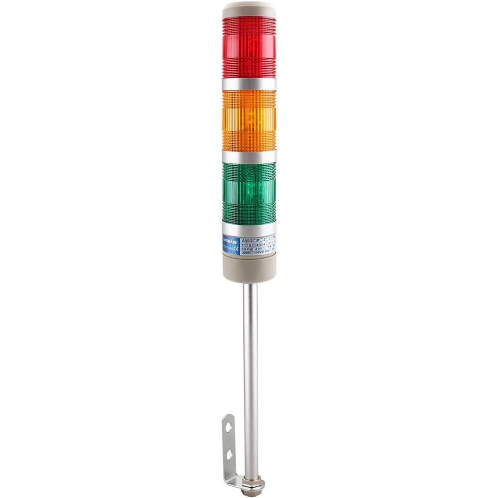 Baomain Industrial Signal Light Column LED Alarm Round Tower Light Indicator Flash Light Warning Light LTA-502WJ Buzzer Red Green Yello
