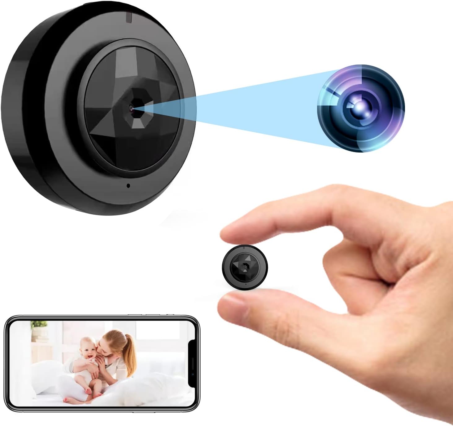 Generic Mini Spy Camera WiFi Hidden Camera with Audio Live Feed Home Security Surveillance Camera 1080P Hidden Nanny Cam Wireless with