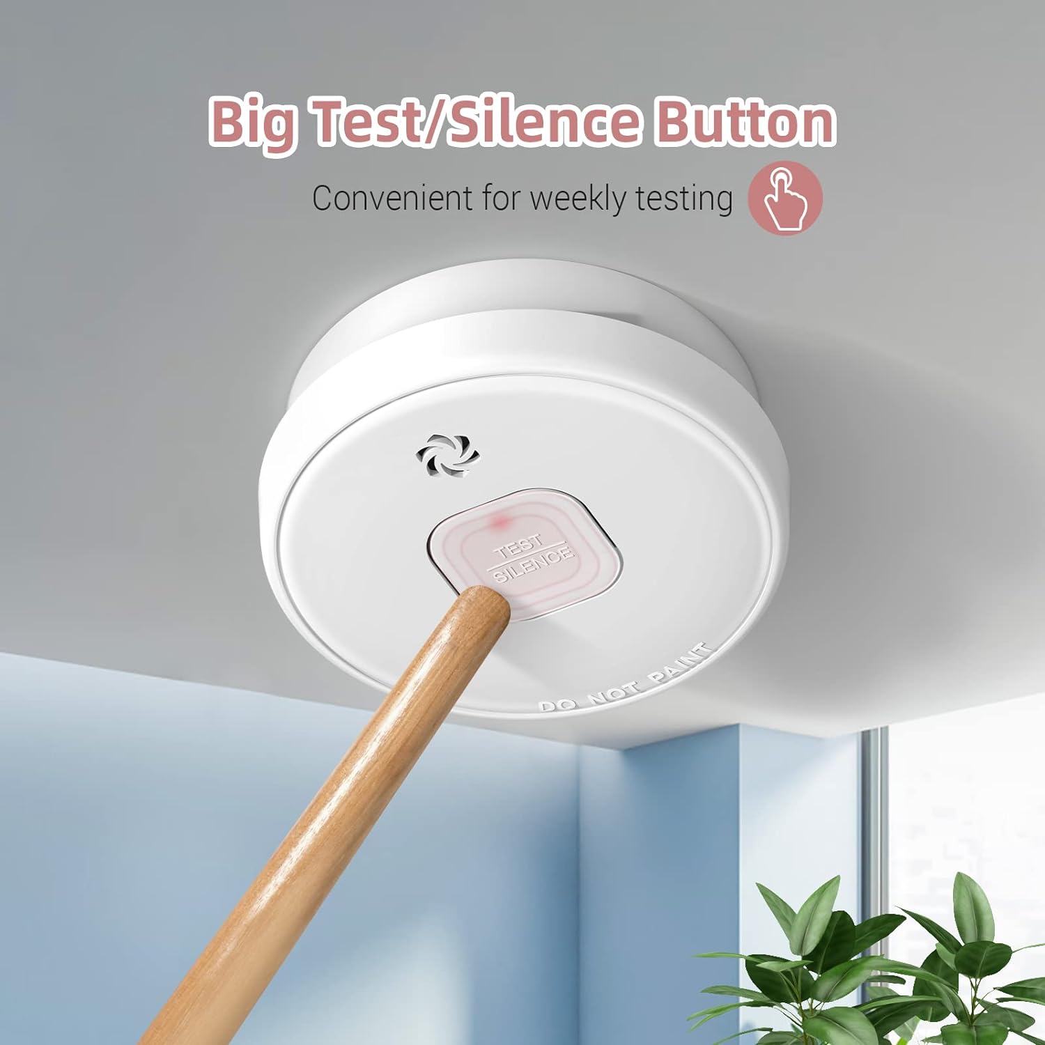 SITERWELL ELECTRONICS CO.,LIMI Putogesafe Smoke Detector, 10-Year Smoke Alarm with Photoelectric Sensor and Built-in 3V Lithum Battery, Fire Alarm with Test B
