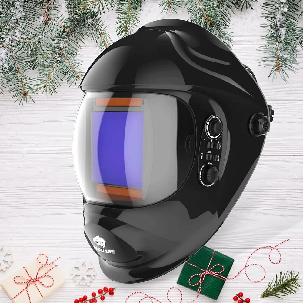 Tekware Welding Helmet Auto Darkening, External Adjustable Large Viewing Screen Welding Hood, True Color Welding Mask, 4C lens