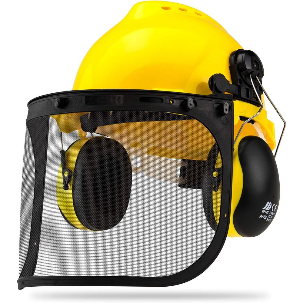 NEIKO 53880A Forestry Helmet for Safety with Shield and Earmuffs, Chainsaw Helmet with Face Shield, Hard Hat Safety Gear Equipm