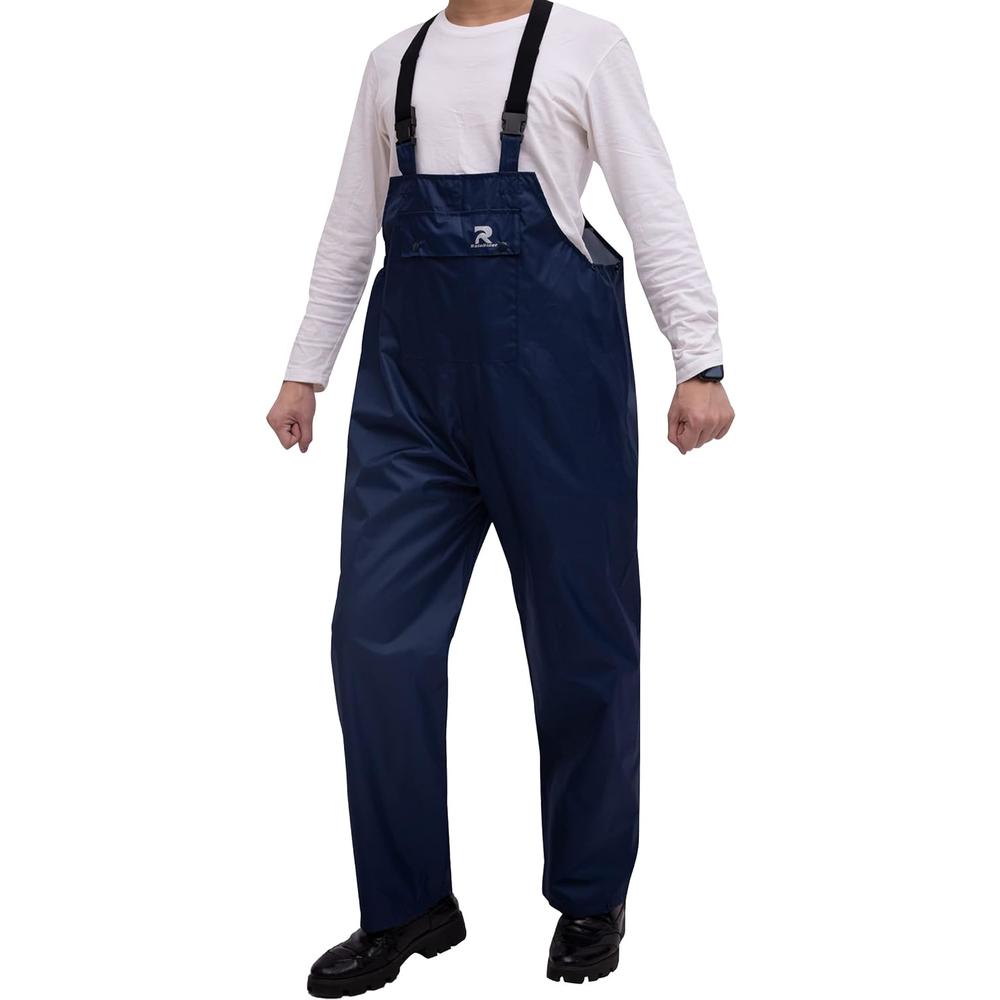 Generic RainRider Rain Bib Pants for Men Women 150D Oxford Safety Trousers Heavy Duty Waterproof Work Pants Rip-Stop Overalls