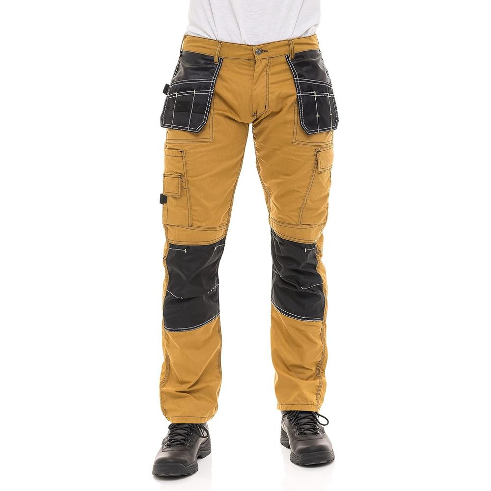 Generic FASHIO FF Mens Construction Pants Utility Tool Pockets Carpenter Cordura Knee Reinforced Work Wear Safety Trousers