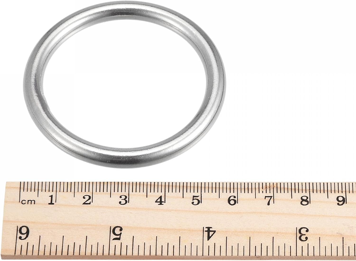 UXCELL 316 Stainless Steel Round Ring Welded O-Rings 45mm(1.77") ID 6mm Thick 3pcs