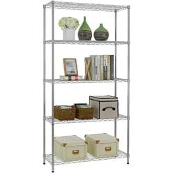 PayLessHere 5 Shelf Wire Shelving Unit Garage NSF Wire Shelf Metal Large Storage Shelves Heavy Duty Height Adjustable Utility Commercial Gr