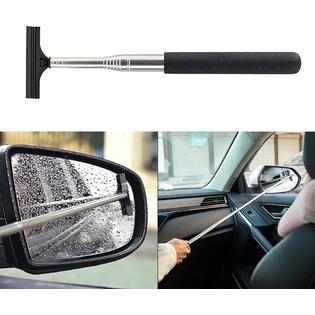 Bohisen Car Rearview Mirror Wiper Telescopic Auto Mirror Squeegee Cleaner 98cm Long Handle Car Cleaning Tool 2-in-1 Window Squeegee Cle