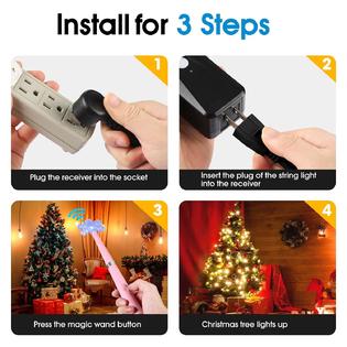 Generic Magic Light Wand, Wireless Remote Control Outlet for Christmas String Lights and Decorations Lights, Remote Magic Wand Switch K