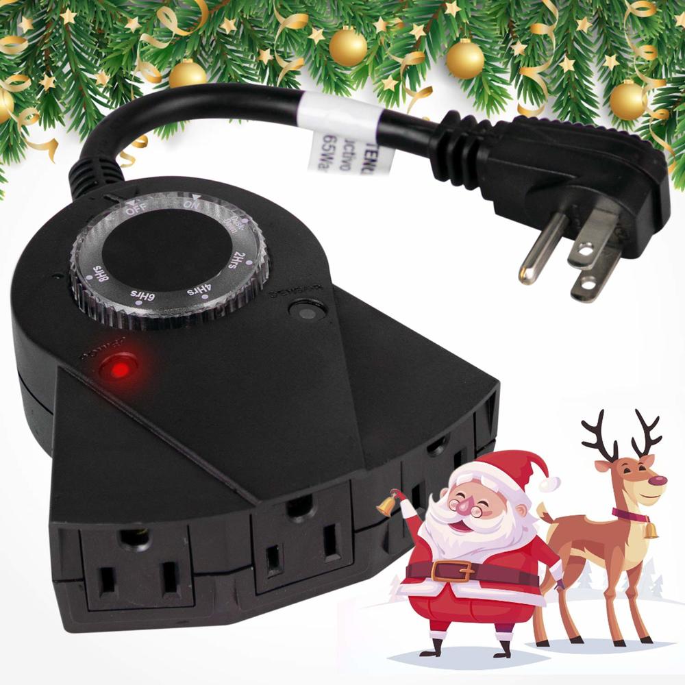 Generic Minetom Outdoor Light Sensor Timer, Weatherproof 13 Amp Heavy Duty Mechanical Timer for Christmas Lights Outdoor and Indoor, UL