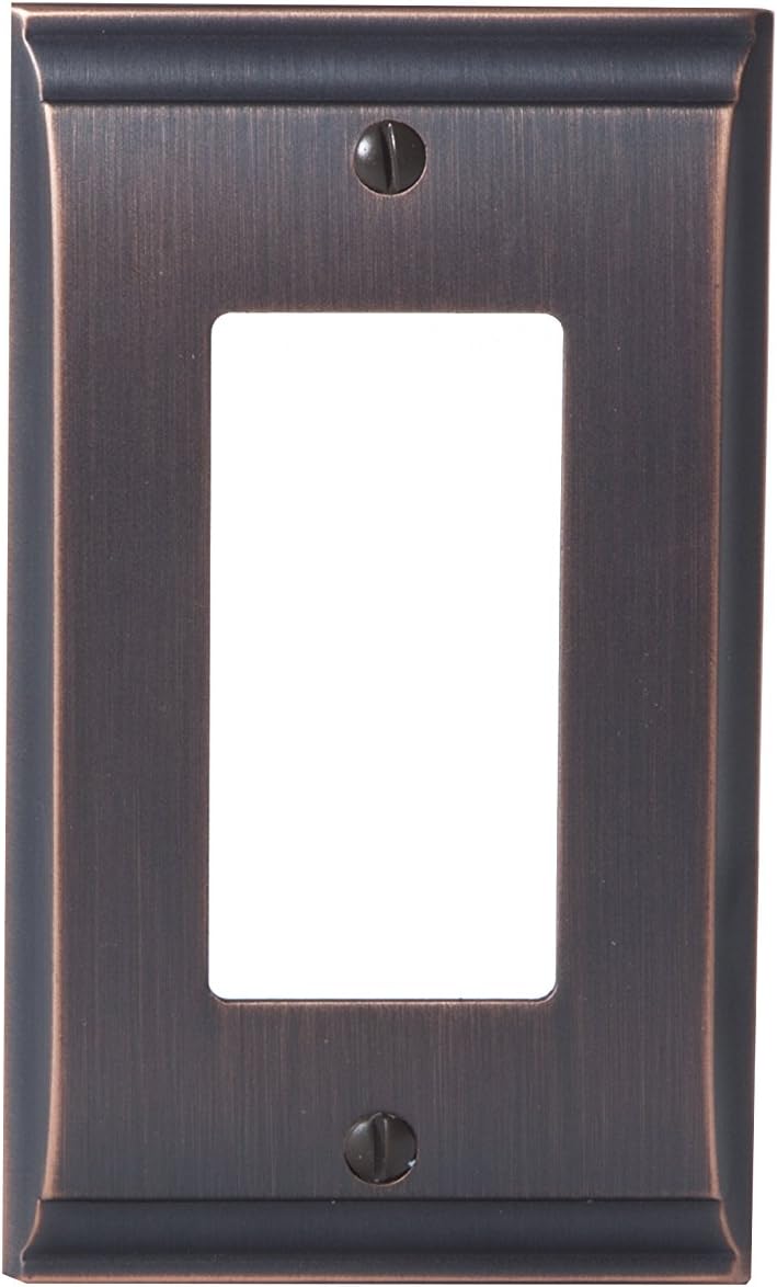 Amerock | Wall Plate | Oil Rubbed Bronze | 1 Rocker Switch Plate Cover | Candler | 1 Pack | Decora Wall Plate | Light Switch Cover