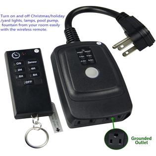 ECOPlugs Outdoor Light Timer Remote Control, Christmas Light Timer Switch  Outlet, Automatic Light Switch Timer Outlet