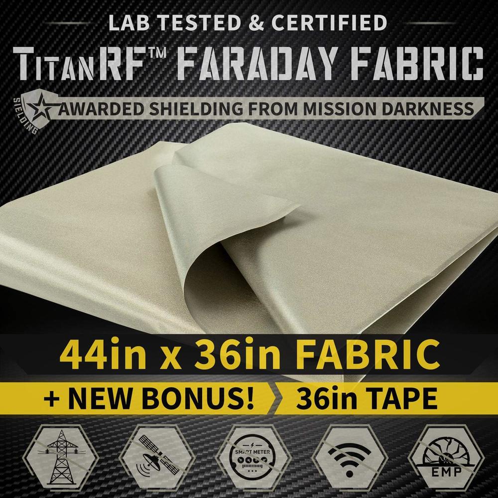 Mission Darkness TitanRF Faraday Fabric Kit Includes 44W x 36L