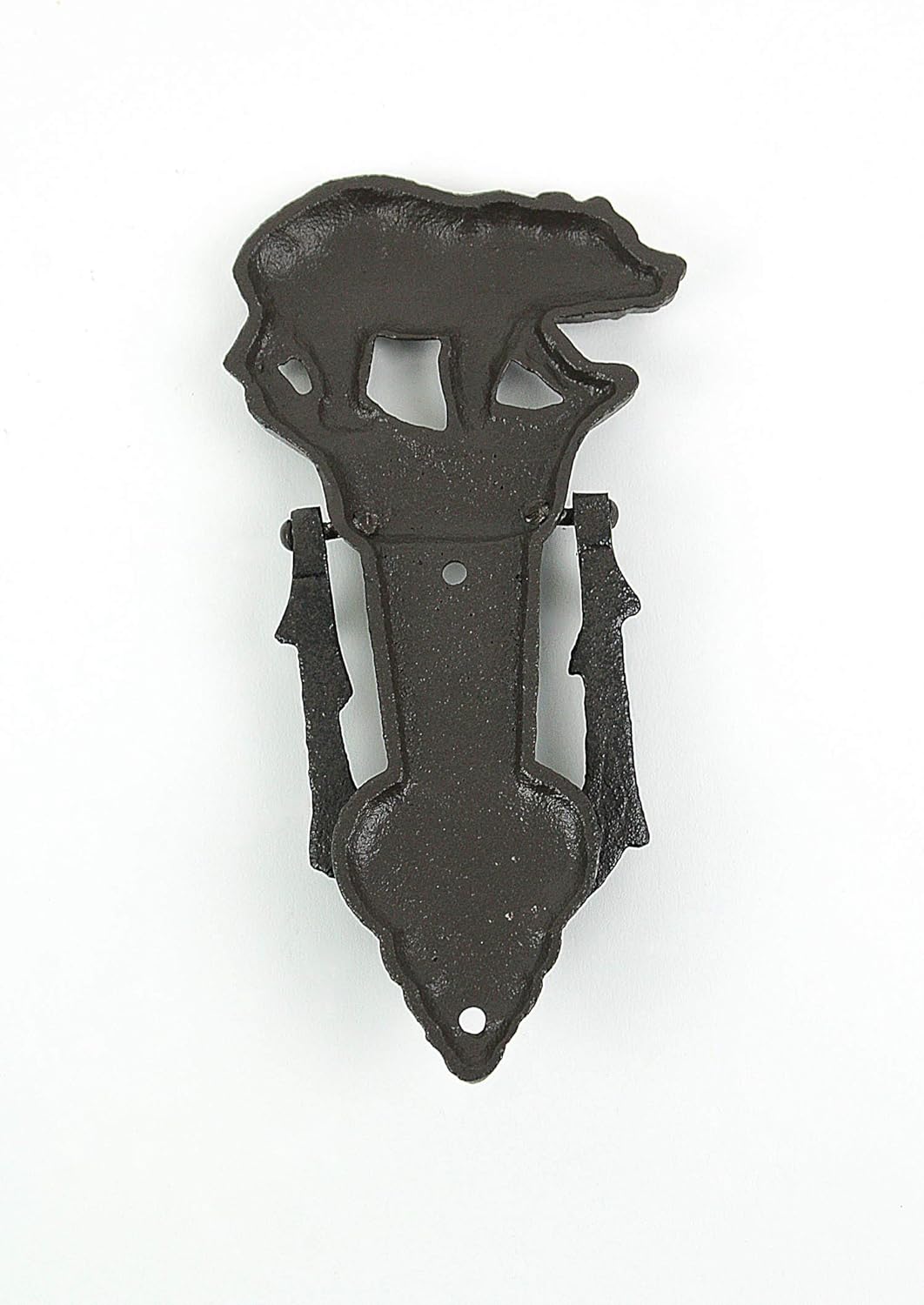 J.D. Yeatts Imports Rustic Black Cast Iron Walking Bear Decorative Door Knocker Outdoor Lodge Decor