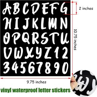 Generic Letter_number_stickers_0080 360 Pieces 10 Sheets Self Adhesive  Vinyl Letter Number Stickers, Alphabet Number Stickers for Mailbox, Signs,  Window, Door, Car