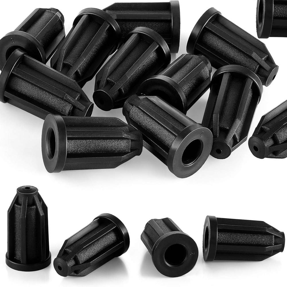 Generic 16 Pieces Caster Socket Sleeve Round Inserts Plastic Caster Stem Socket Inserts Caps 1 Inch Wheel 7/16 Inch Inside Stem, Black