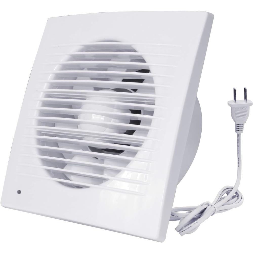 HUGOOME Exhaust Fan , 18W Ventilation Extractor with Anti-backflow Check Valve Ultra Thin, Window and Wall Mount Vent Fans for Kitchen